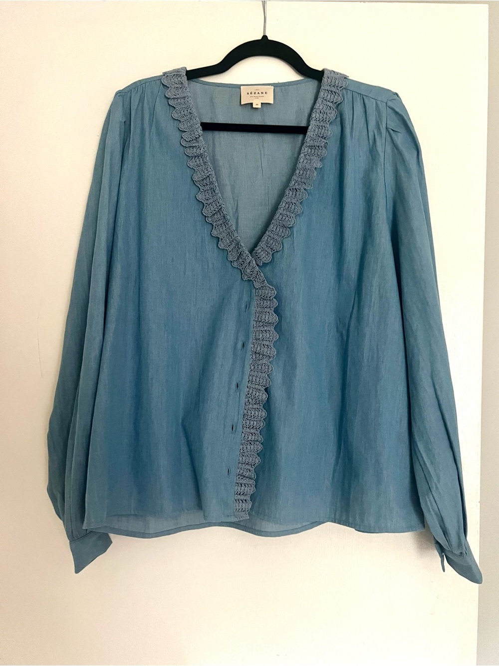 Sezane Rosine Chambray Blouse - Picture 4 of 6